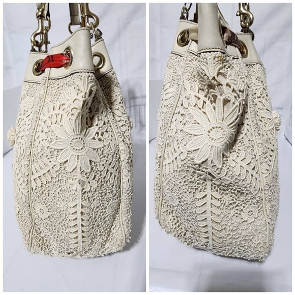 Authentic Gucci Positano Scarf Raffia Tote Bag Off-White - Picture 5 of 11